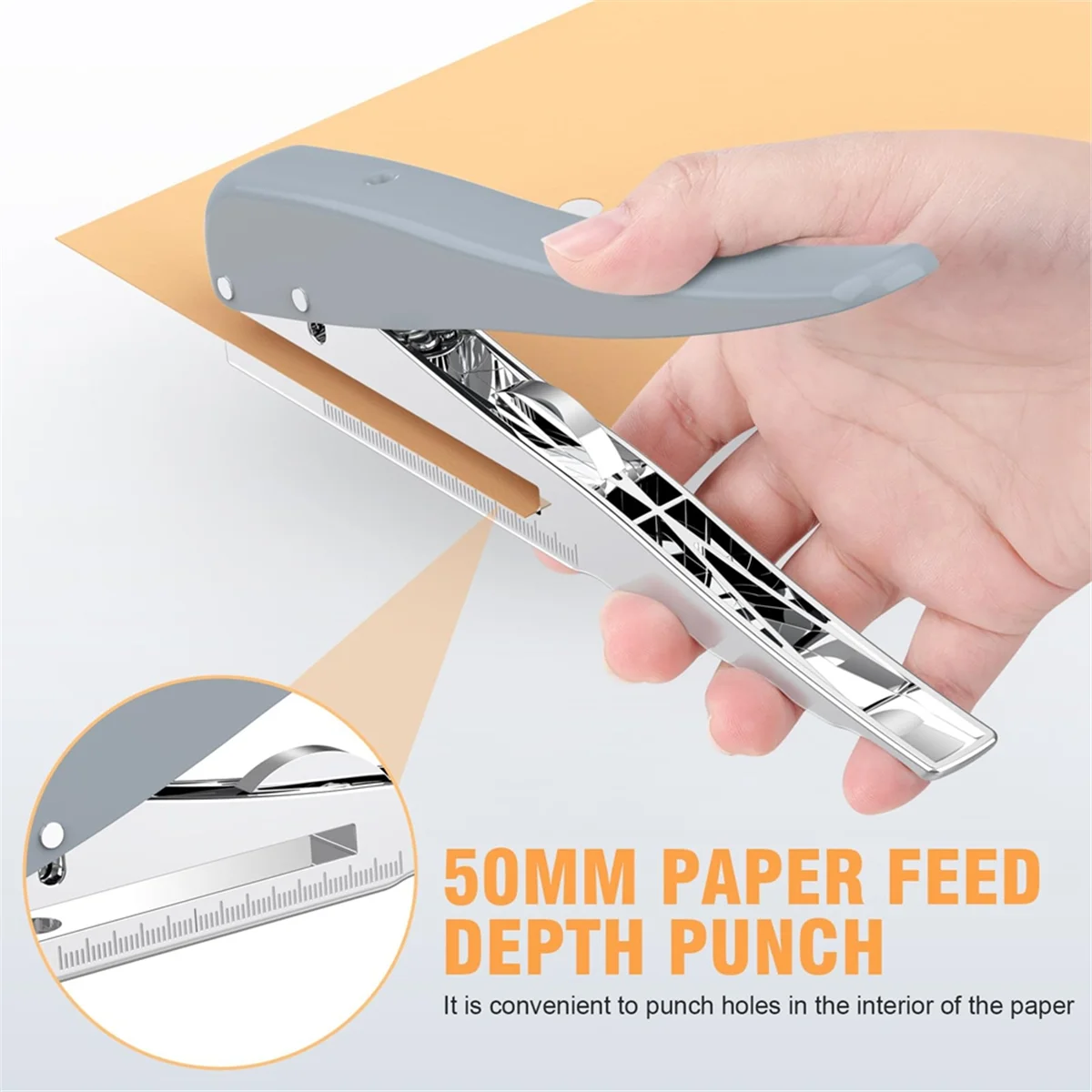 Heavy Duty Single Hole Punch,Hole Puncher 25 Sheets Capacity Paper Punch for Paper ID PVC Cards Scrapbook 6MMJAS