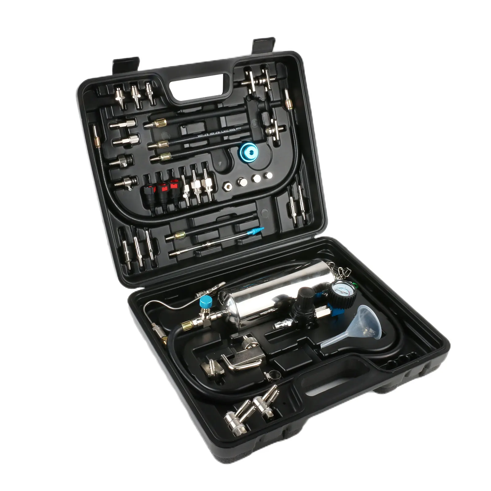 

Универсальный тестер-очиститель топливных форсунок C100 для легковых и грузовых автомобилей (бензин/дизель) без разборки