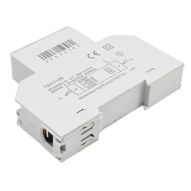 TAC1100 Multi-traffic Din Rail Single Phase 100A 230V Multifunction Energy Meter Electricity Kwh Meter RS485 Modbus RTU Meter