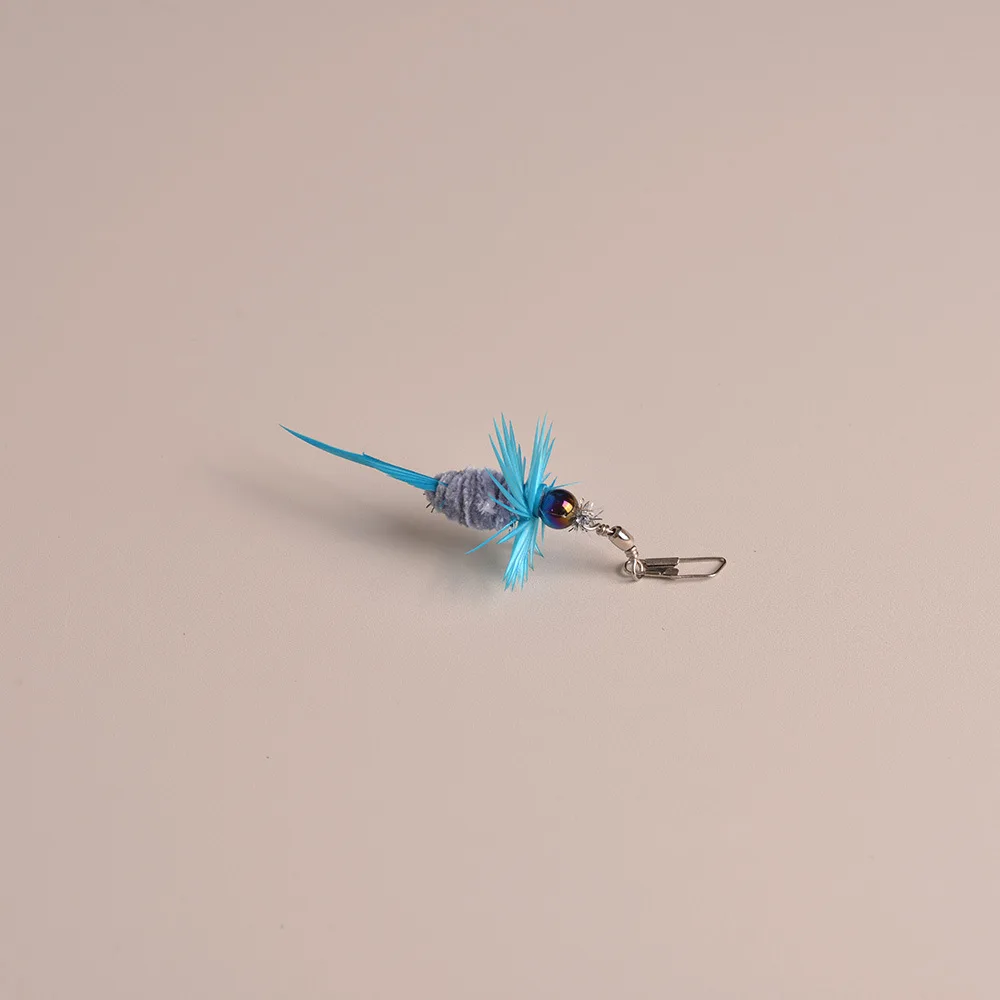 2 repuestos para varitas de juguete para gatos con cabeza insecto - imagen 2