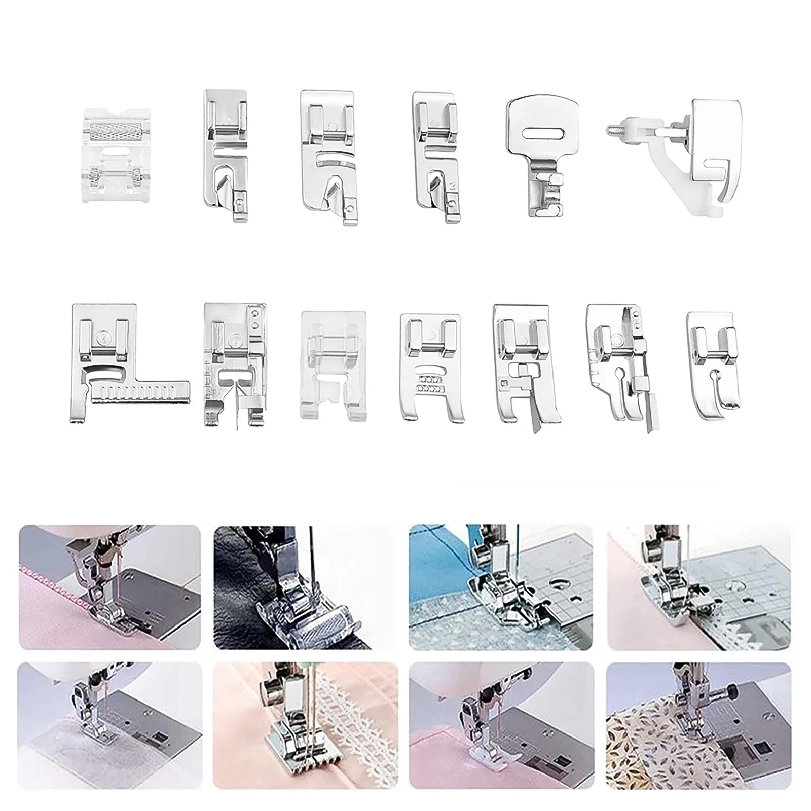 42pcs parti della macchina da cucire domestica piedino piedino orlo arrotolato piedi fascia elastica in tessuto elasticizzato accessori per cucire