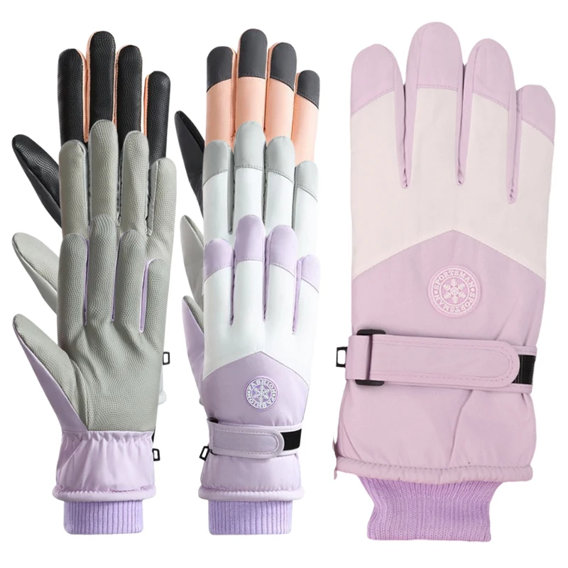 

Нескользящие водонепроницаемые флисовые перчатки с сенсорным экраном для езды на мотоцикле, теплые зимние перчатки для сноуборда, лыжные перчатки из искусственной кожи, зимнее снаряжение унисекс