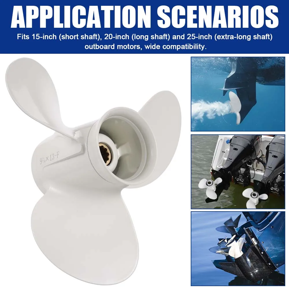 

9-7/8 x 13 Aluminum Outboard Propeller for Yamaha 20-30HP | OEM 664-45949-02-EL | Marine Replacement Prop Accessories