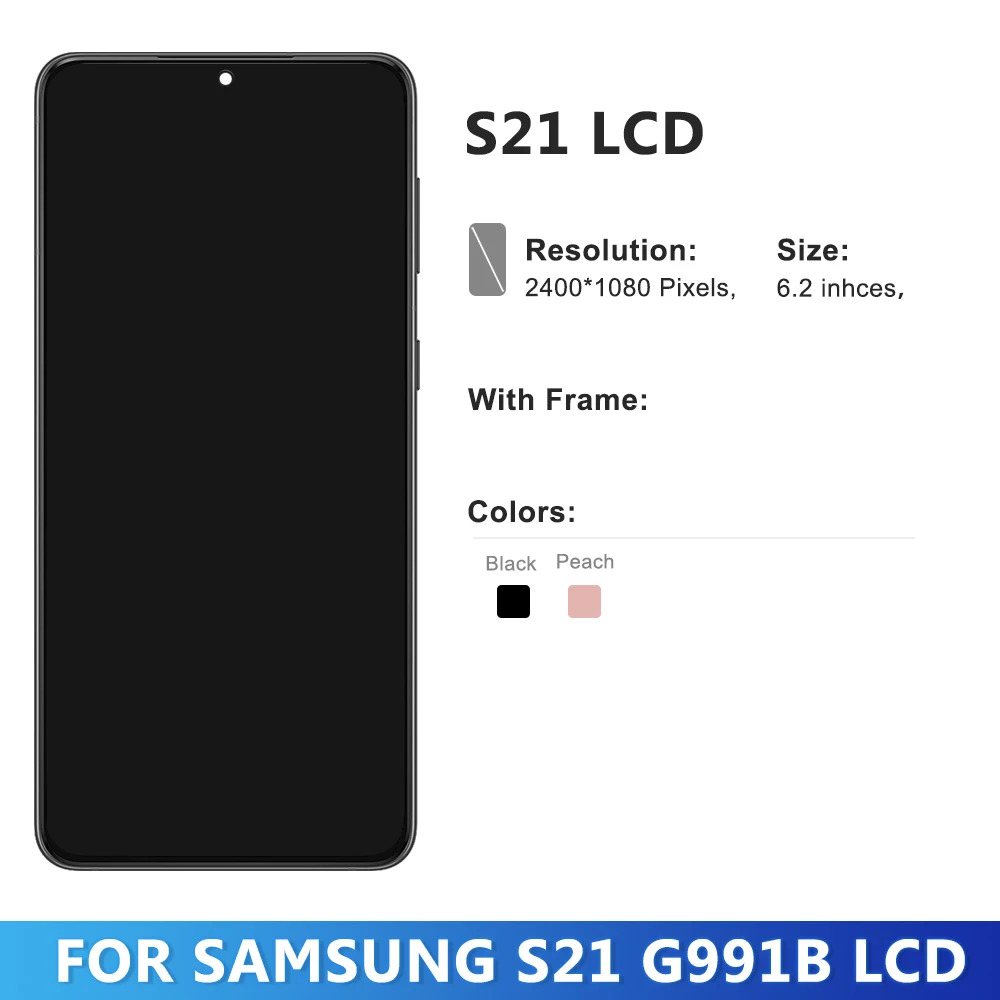 Tested Display For Samsung S21 with Frame, For Samsung S21 5G G990 SM-G990F G990f/ds Lcd Display Touch Screen Digitizer Assembly