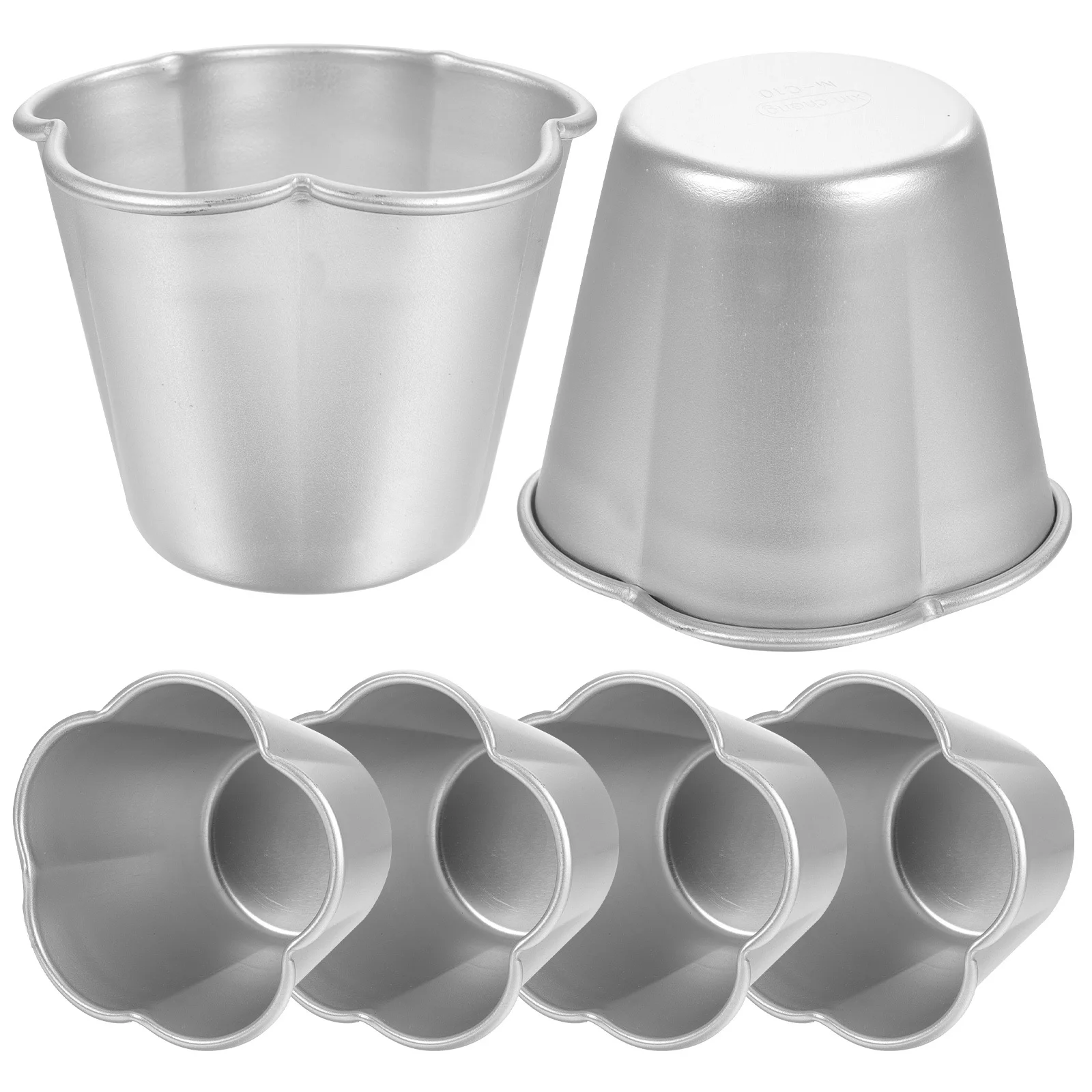 

6 Pcs Molds Cake Mini Muffins Pie Sponge Tins Silver Aluminum Alloy Baking Pudding