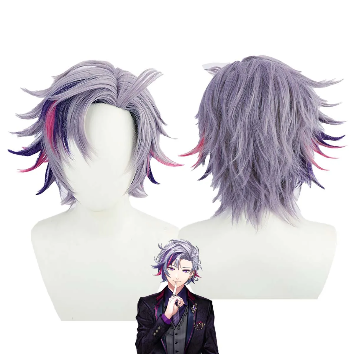 

Аниме-косплей парик для виртуального ютубера VTuber Фува Минато, термостойкий, из синтетических волос, для мужчин