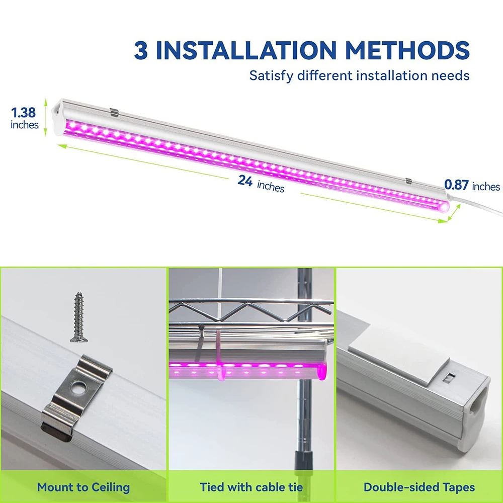 Luz LED para cultivo de plantas, tira T5 de espectro completo, luz hidropónica para crecimiento de plantas de interior, flor vegetal