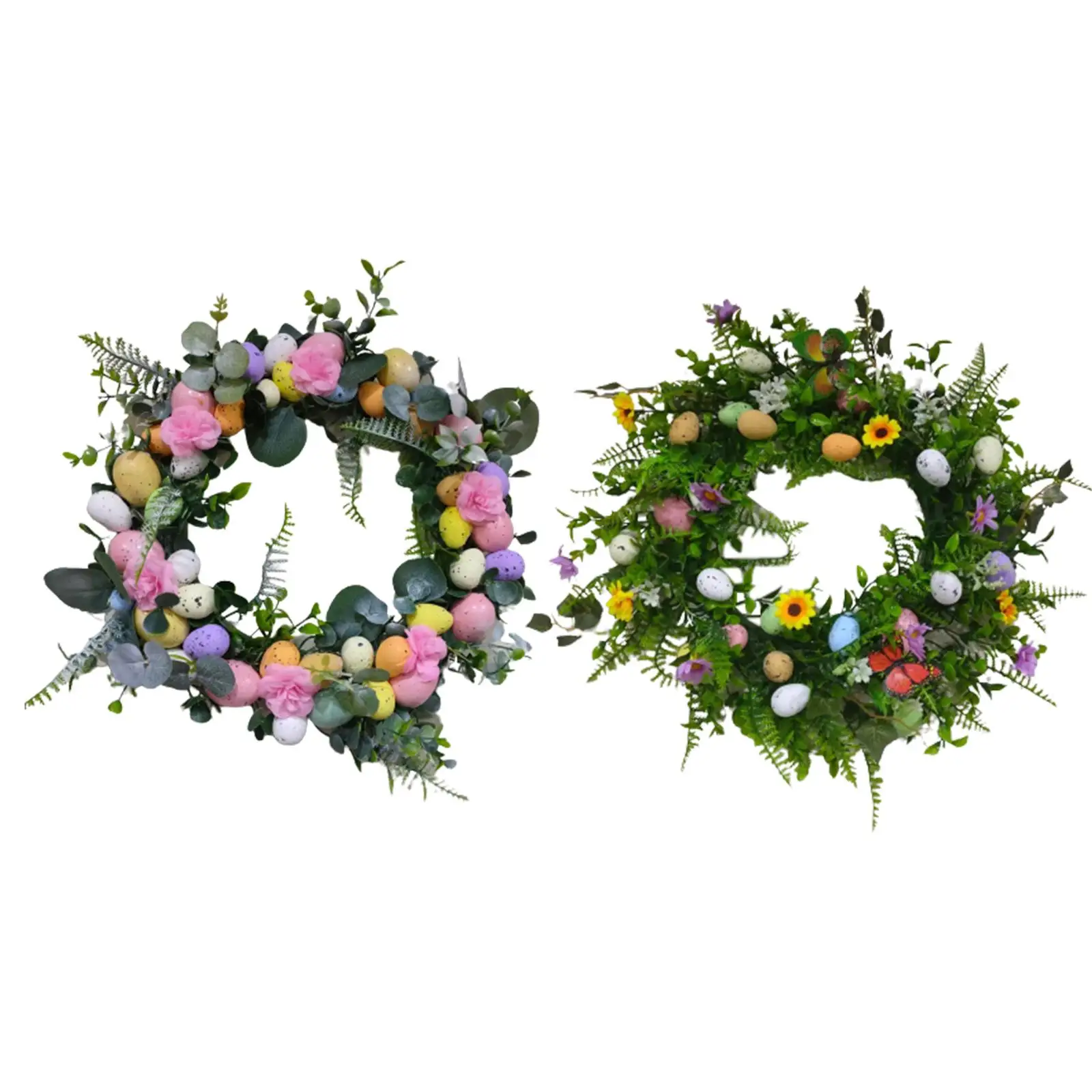 

Easter Wreath with Decorative Eggs for Seasonal Celebrations