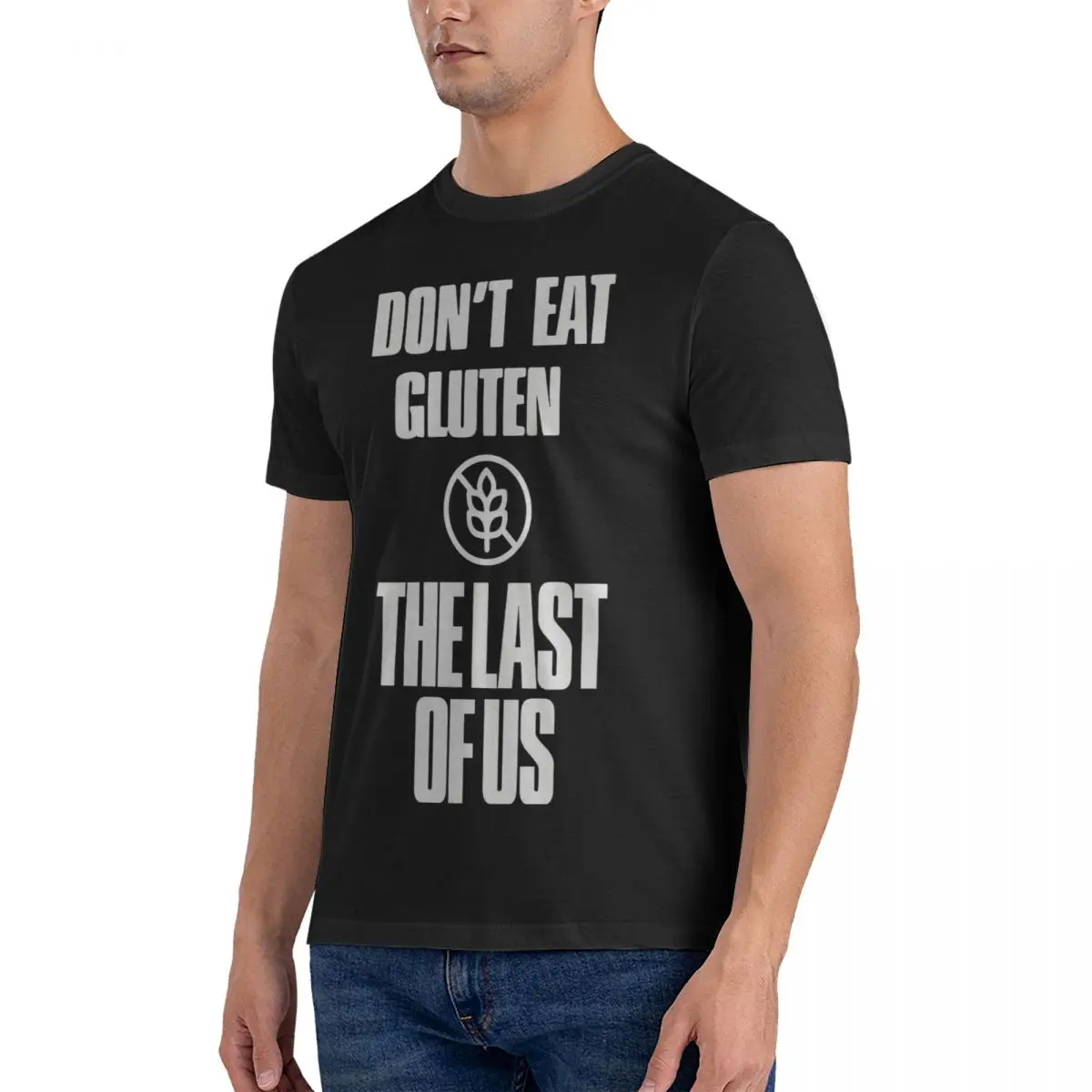 Men T-Shirts Parody Vintage Cotton Tees Short Sleeve The Last of Us T Shirts Crewneck Tops Printed