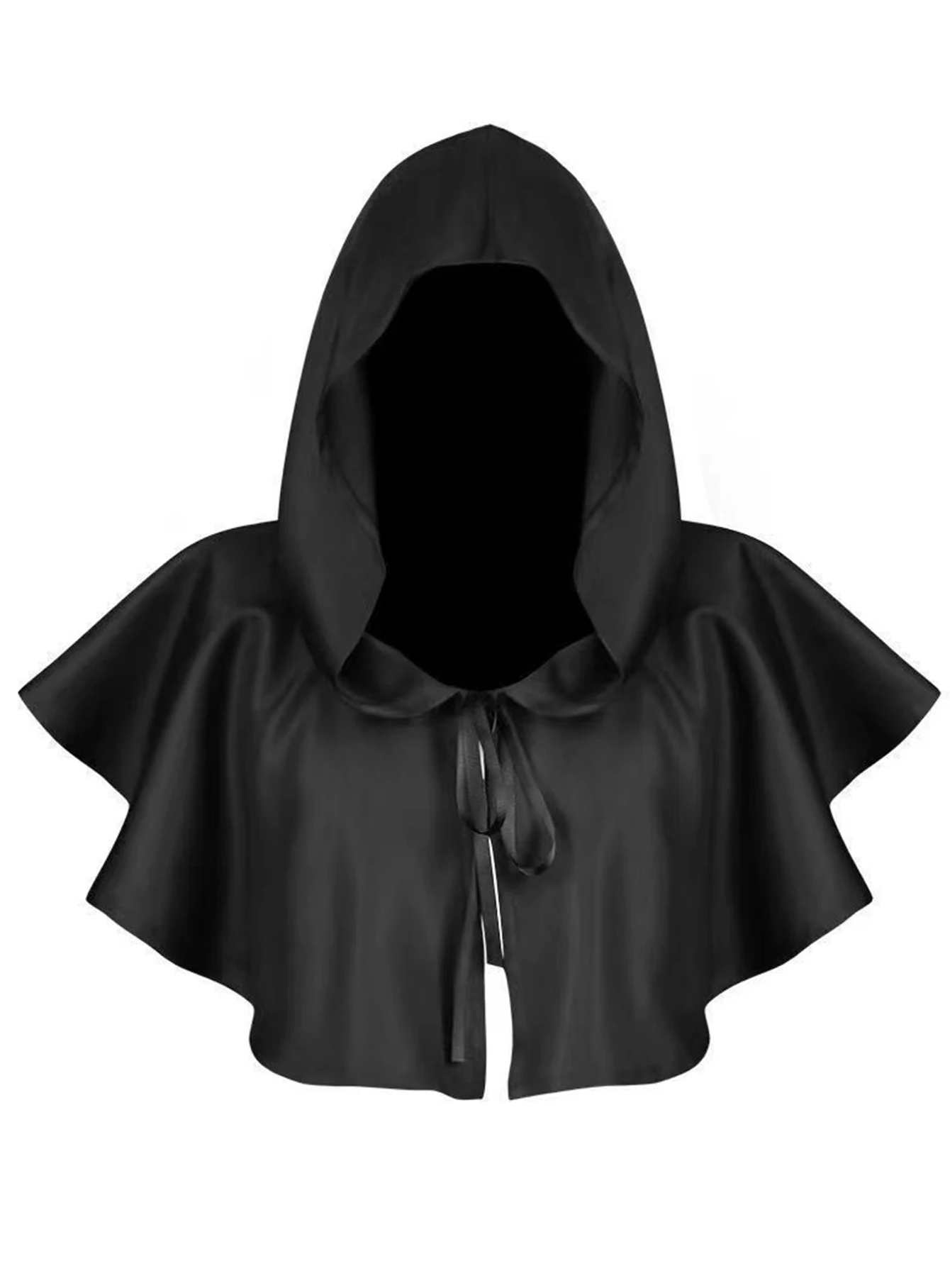 ヴィンテージ中世フード付きマントコスプレ衣装ショートショールケープハロウィン衣装