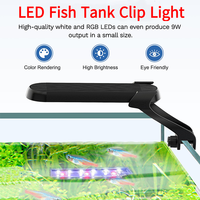 Fish Tank LED Clip Lamp Fish Tank Mini Water Plant Lighting Lamps with Timer 6W 9W 12W Aquarium Landscape Lighting Clip-On Light