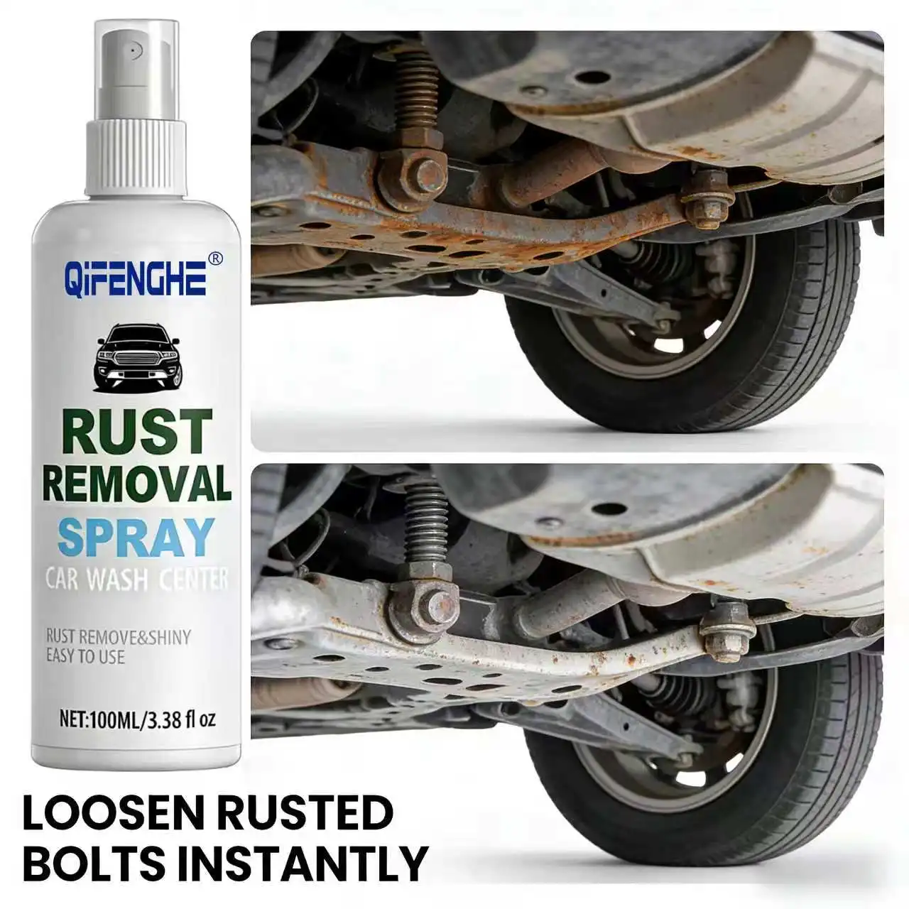 Universal Quick Rust Remover Spray For Car Bike Metal Hardware Restore Shine Anti Rust Lubrication Easy To Use 100ml