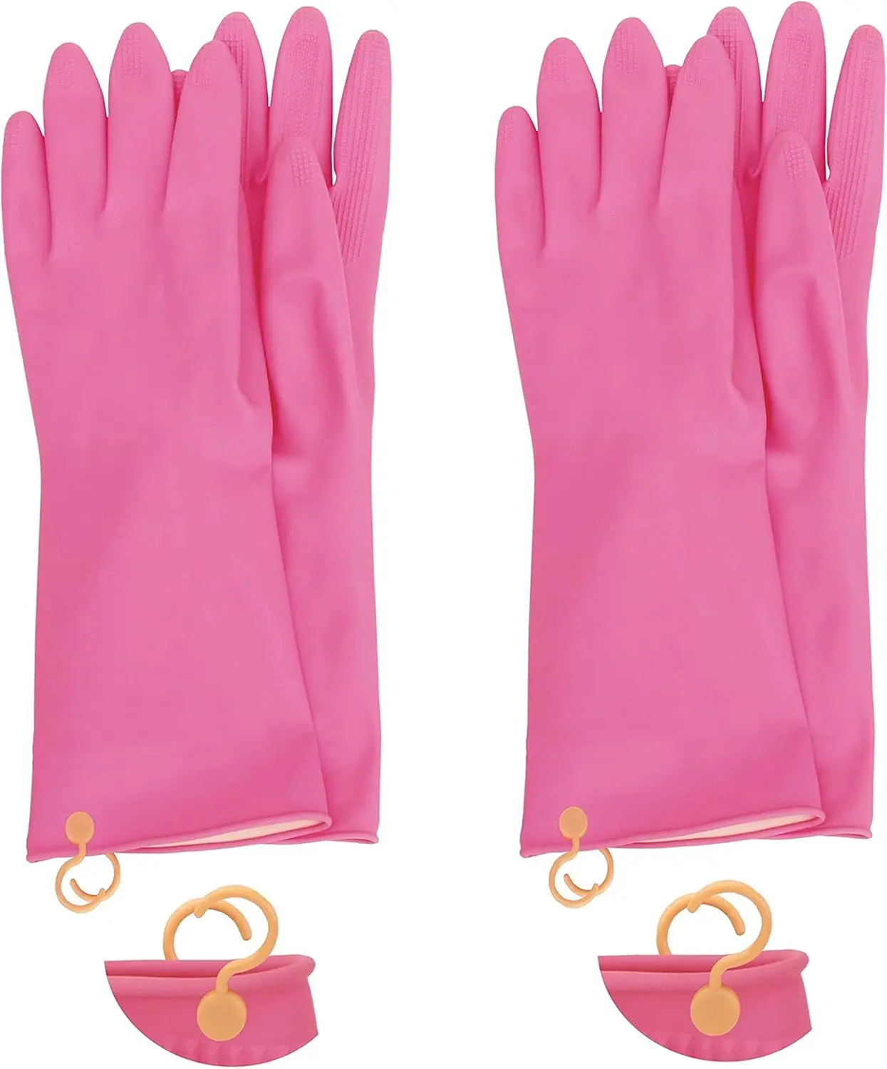 

Reusable Waterproof Non-Slip Latex Rubber Gloves with Hanging Loops for Dishwashing Cleaning, Small