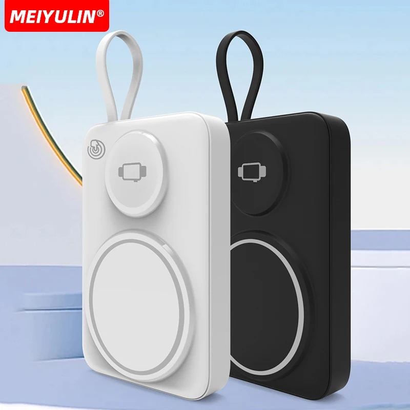 لساعة أبل المغناطيسية 10000 مللي أمبير في الساعة باور بانك لاسلكي محمول شحن سريع كابل بطارية خارجي آيفون 17 آيومي سامسونج