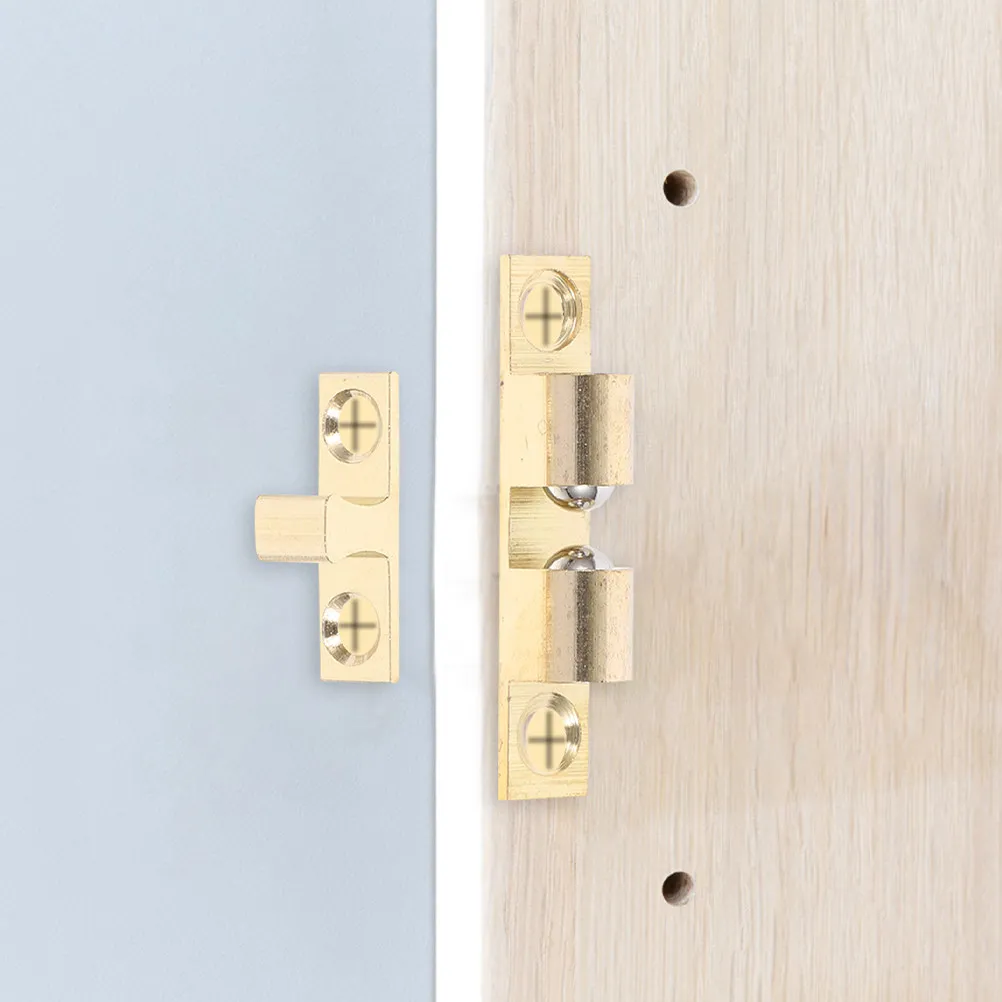 10Pcs Brass Door Ball Catch 60Mm Double Ball Spring Tension Latch for Cabinet Wardrobe Drawer Rv Interior Doors Furniture