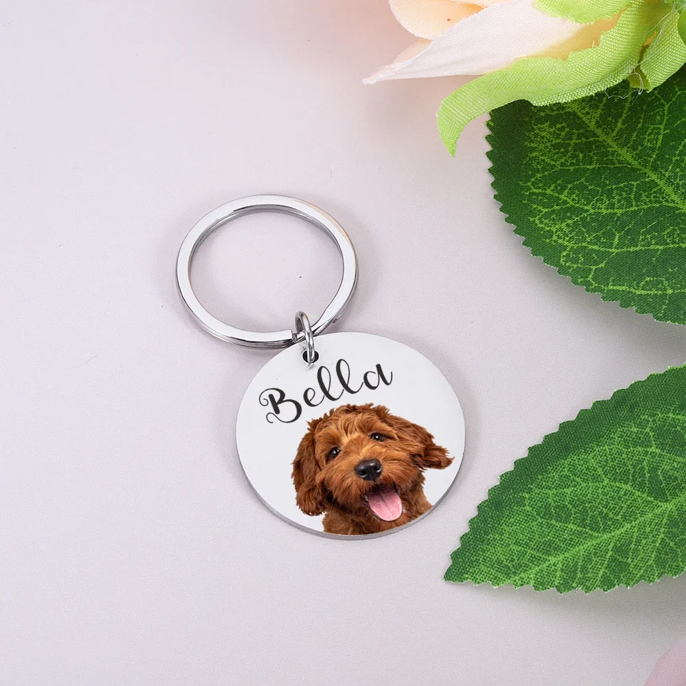 Custom Pet Image Pet ID Tag Personalized Photo Pet Tag Dog Cat Name Number Anti-lost ID Collar for Puppy Kitten Accessories