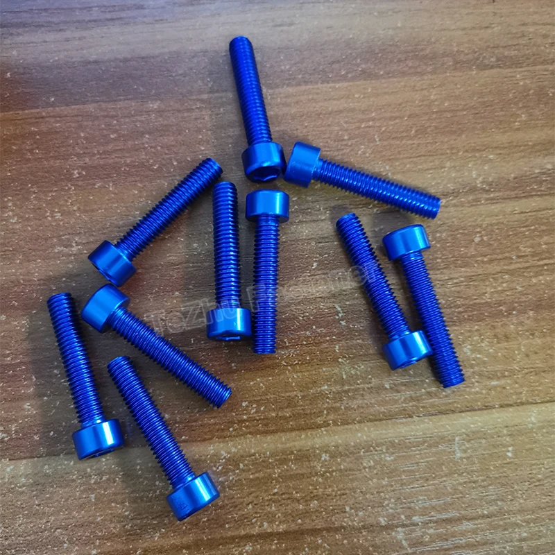 1-10pcs DIN912 M3 M4 M5 M6 Length 6mm~40mm Aluminium Hex Socket Cap Head Screws Allen Bolt Mechanical Screw Royal Blue-Anodized