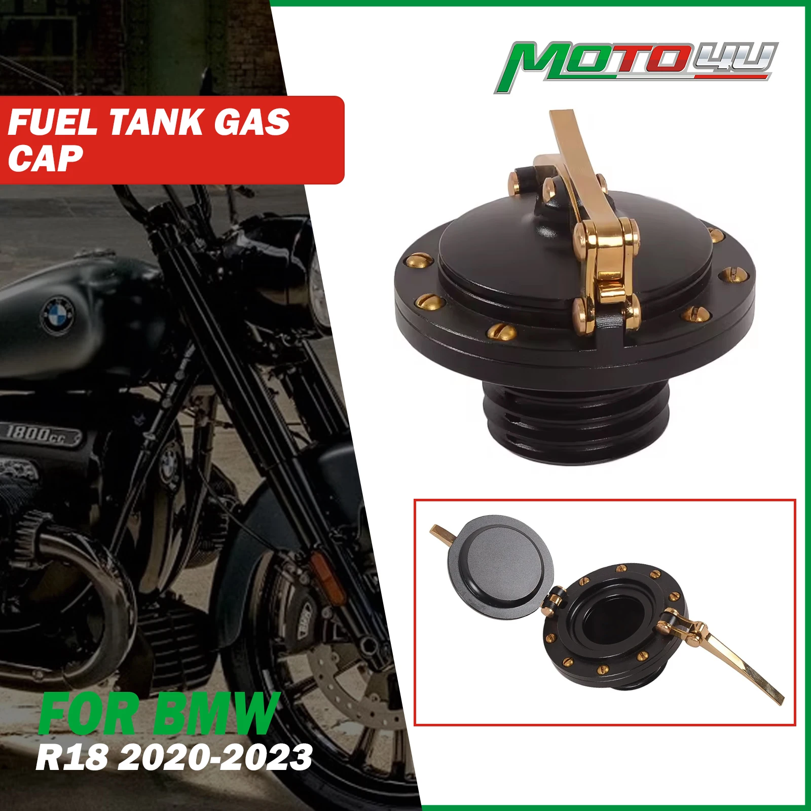 

For BMW R18 R 18 2020 2021 2022 2023 Aluminium Motorcycle Fuel Tank Gas Cap Monza Style Classic New Accessories