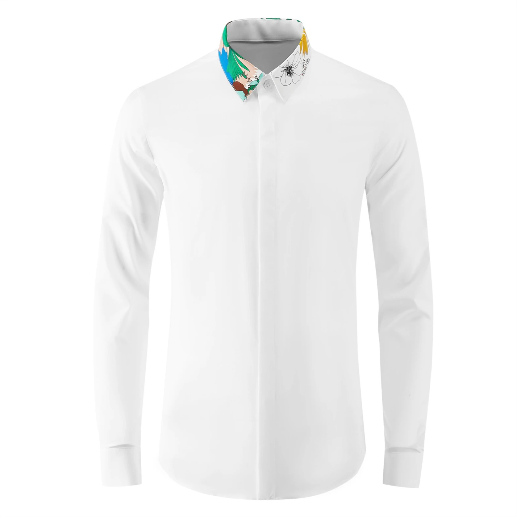 

Мужская рубашка с длинным рукавом в стиле пэчворк, приталенная, для повседневного и делового стиля, роскошная, для торжественных мероприятий и вечеринок, мужская одежда