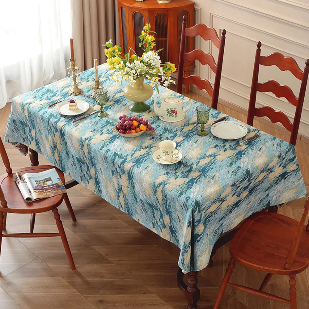 

Simple Jacquard Cotton Linen Tablecloth Fabric Table Decor Thickened Heat-Resistant Tablecloths Household Artistic Table Cloths