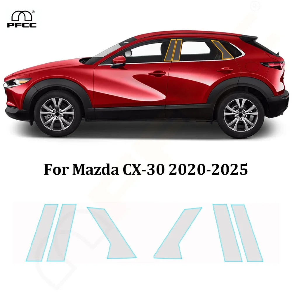 

For Mazda CX-30 2020-2025 Pre-cut Headlight Rearview B C Pillars TPU Paint Protection Film PPF Clear Bra TPU Anti-Scratch Kit