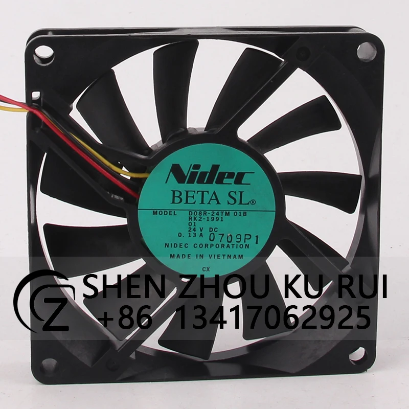 Case Fan  for NIDEC D08R-24TM 01B 80x80x15MM 24V 0.13A 8015 Inverter Cooling Fan