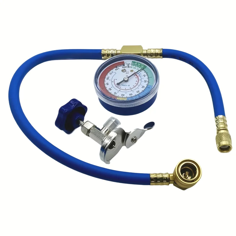 

Комплект шлангов для заправки автомобильных кондиционеров R134A с манометром и насадкой для открывания баллонов 1/2 дюйма для R12, R22, R134A