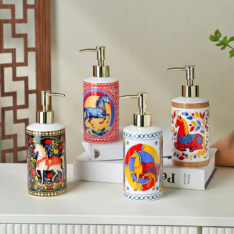 450ml soap dispenser  ceramic hand lotion bath gel shampoo bottle lotion press bottle European hotel accessories   dispenser