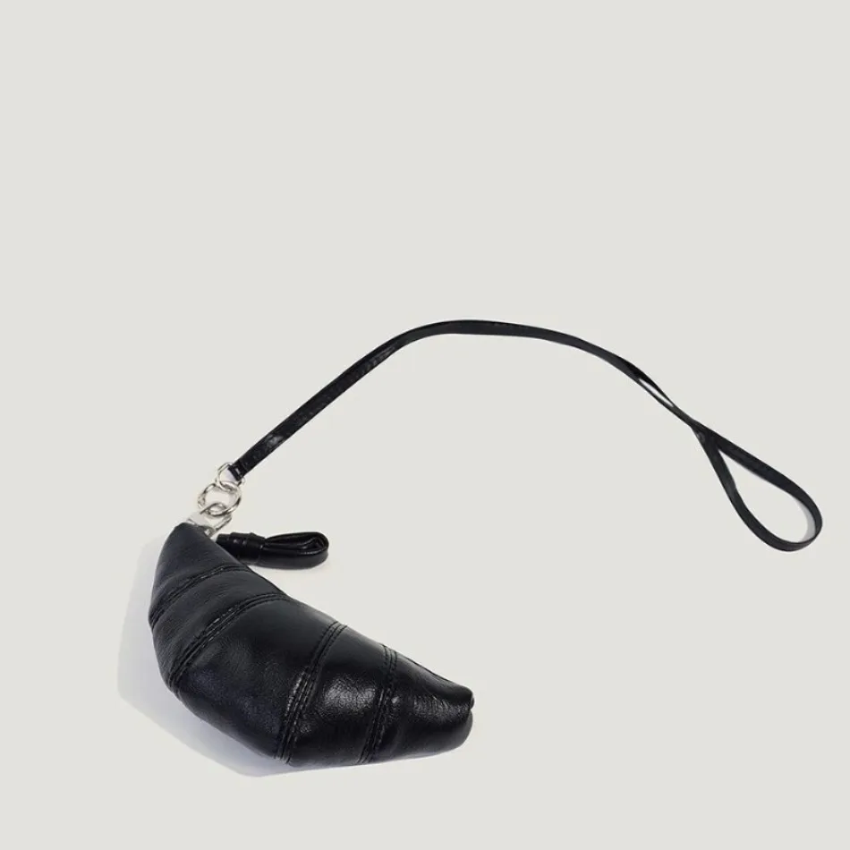Neue Modische Damen-Croissant-Tasche mit Riemen aus Rindsleder, Lässige Maßgefertigte Dumpling-Tasche, Münzbörse, Kartenetui, Schlüsseltasche – Detail 5