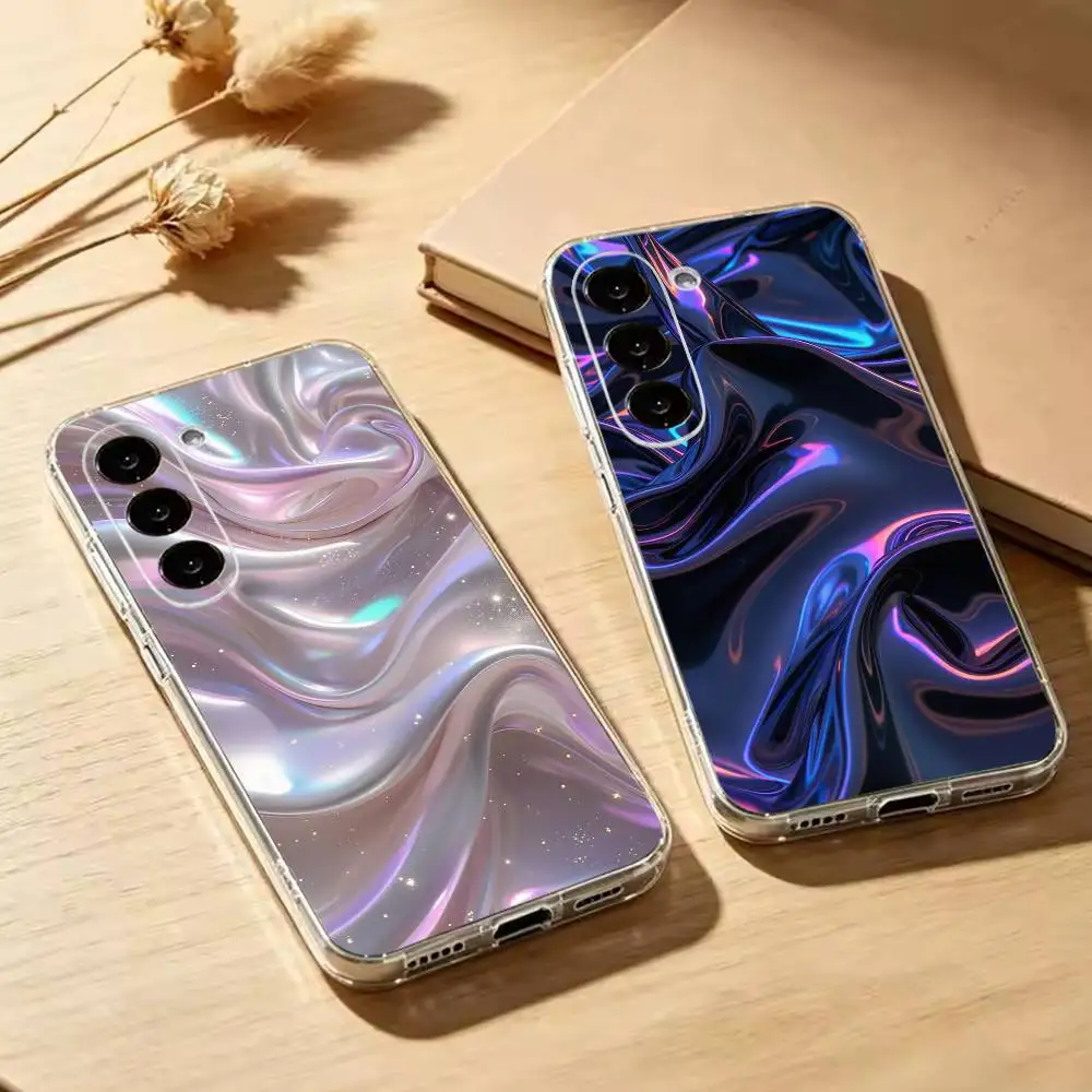 Metallic Pattern Gift Transparent Phone Case For Samsung Galaxy A73,A72,A71,A70,A53,A52,A51Soft Cover