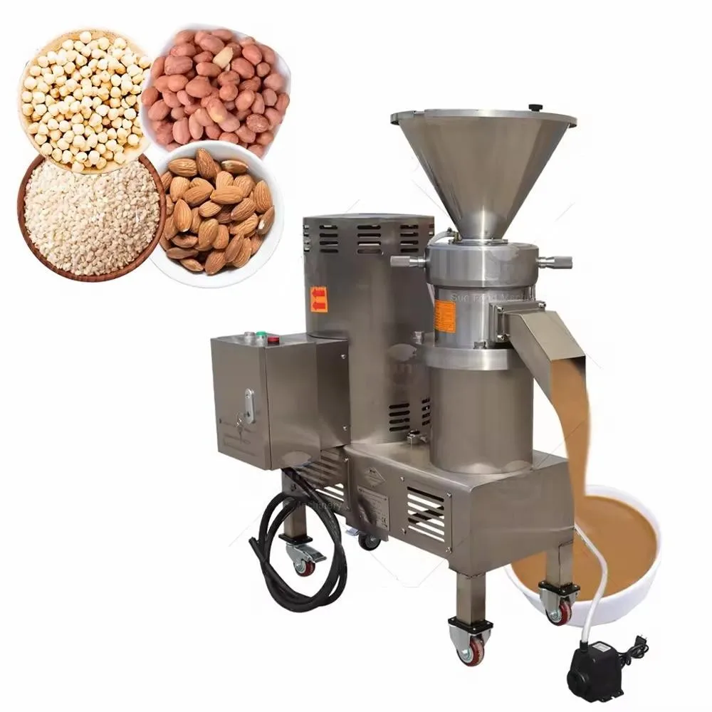 Máquina industrial de manteiga de amendoim e gergelim, linha de produção de pasta de gergelim em pó, fabricante comercial de manteiga de nozes