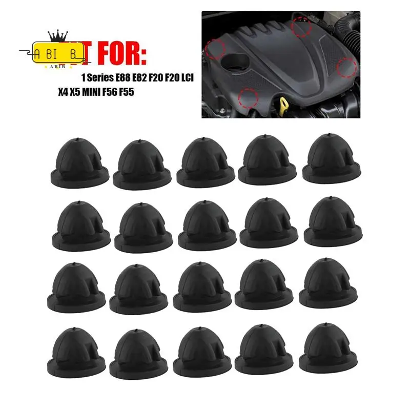 

ABIB -20PCS Car Hood Bumper Buffers 11127614138 For BMW 1 2 3 4 5 6 7 Series Engine Cover Rubber Mount Grommet Bush Bump Stop
