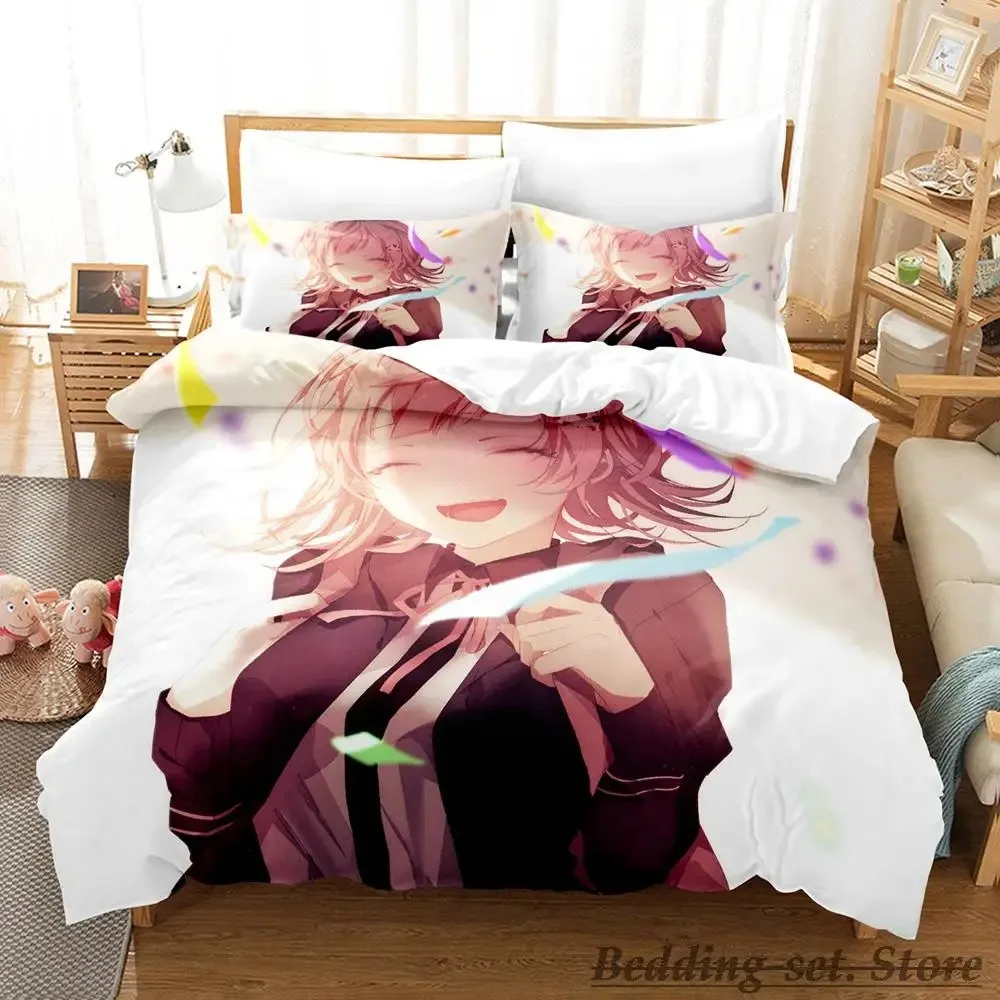 Danganronpa V3 Bedding Set Cartoon Anime three-piece set Adult Kid Bedroom Duvetcover Sets Y2k Girls comforter bedding sets