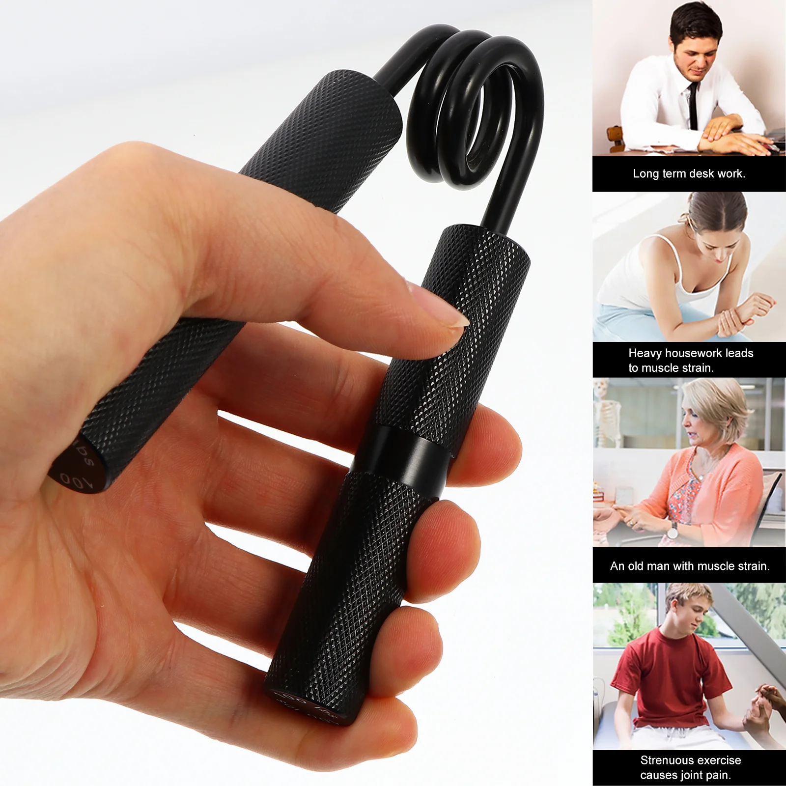 قطعة واحدة من قبضة اليد المعدنية شديدة التحمل لتمارين المعصم والساعد ومدرب اللياقة البدنية للرياضيين والتنس