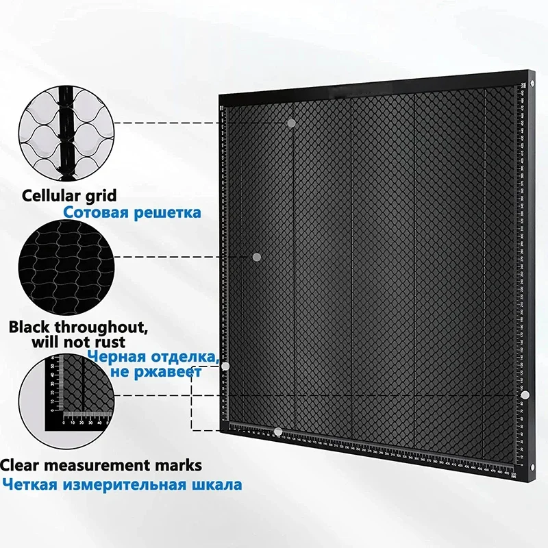 TTS 레이저 기계용 벌집 작업 테이블, 강철 패널 보드 플랫폼, 레이저 조각기, 깨끗한 절단 작업, 400x400mm