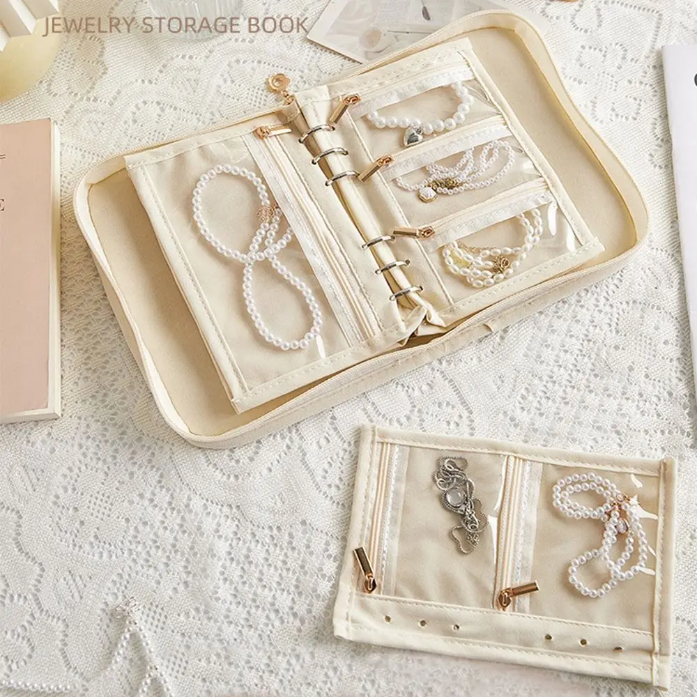 

Fashion Travel Jewelry Organizer Rose Pattern Large Capacity Jewelry Display Case Durable Delicate Necklace Storage Pouch