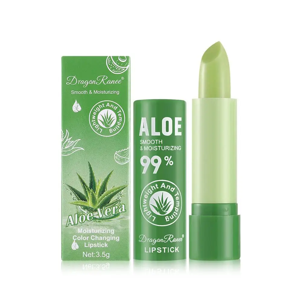 Aloe Vera balsamo per le labbra rossetto che cambia temperatura Anti duraturo idratante Rrejuvenation cosmetici per le labbra rughe a lunga durata Z9O3