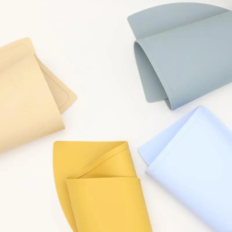 

Baby Toddlers Kids Silicone Semicircle Placemat Non Slip Placemat Portable Mat BPA Reusable Eating Table Mat for P31B