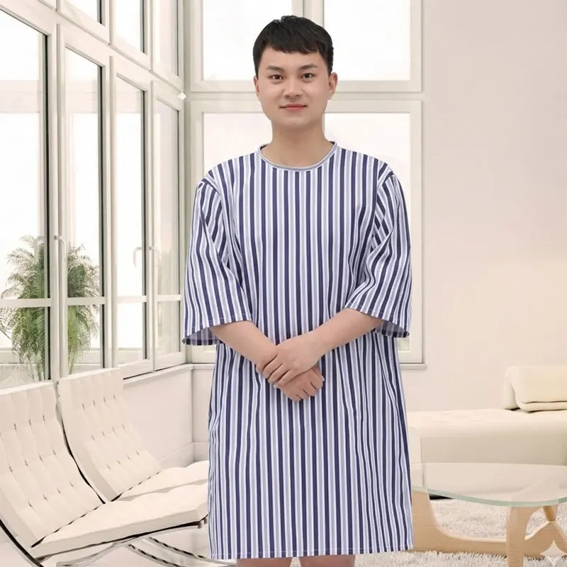 

Adaptive Rear-Tie Patient Gown (Long/Short Sleeve) | Easy-Dressing Round Neck Hospital Wear for Nursing Access