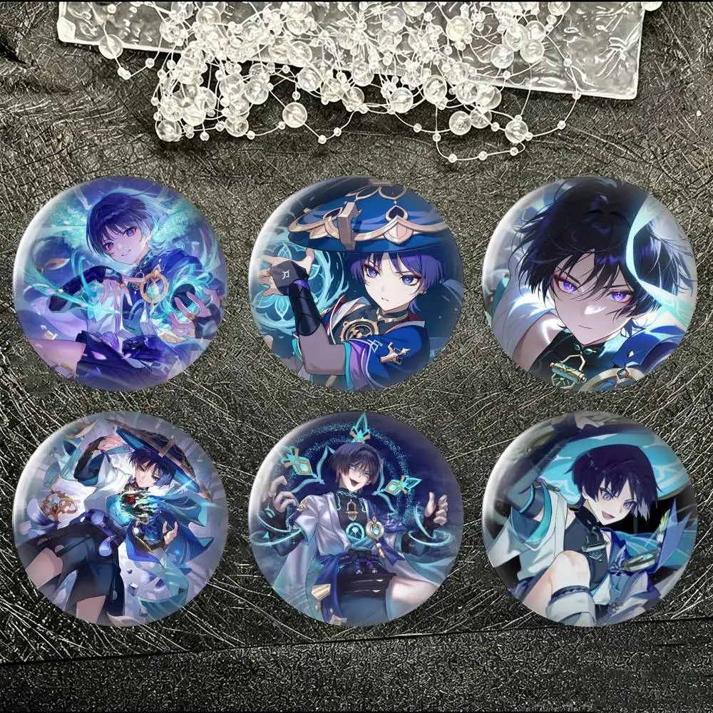 Popular Game Genshin Cool Wanderer Brooch Metal Decorative Brooch Pins for Backpack Clothes Jacket Accessories,Souvenir.