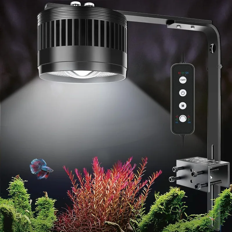 

Aquarium Clip-On Stream Light with Controller, LED Fish Tank Light with 3 Modes (White/RGB/Full ), Timer & 6 Bright