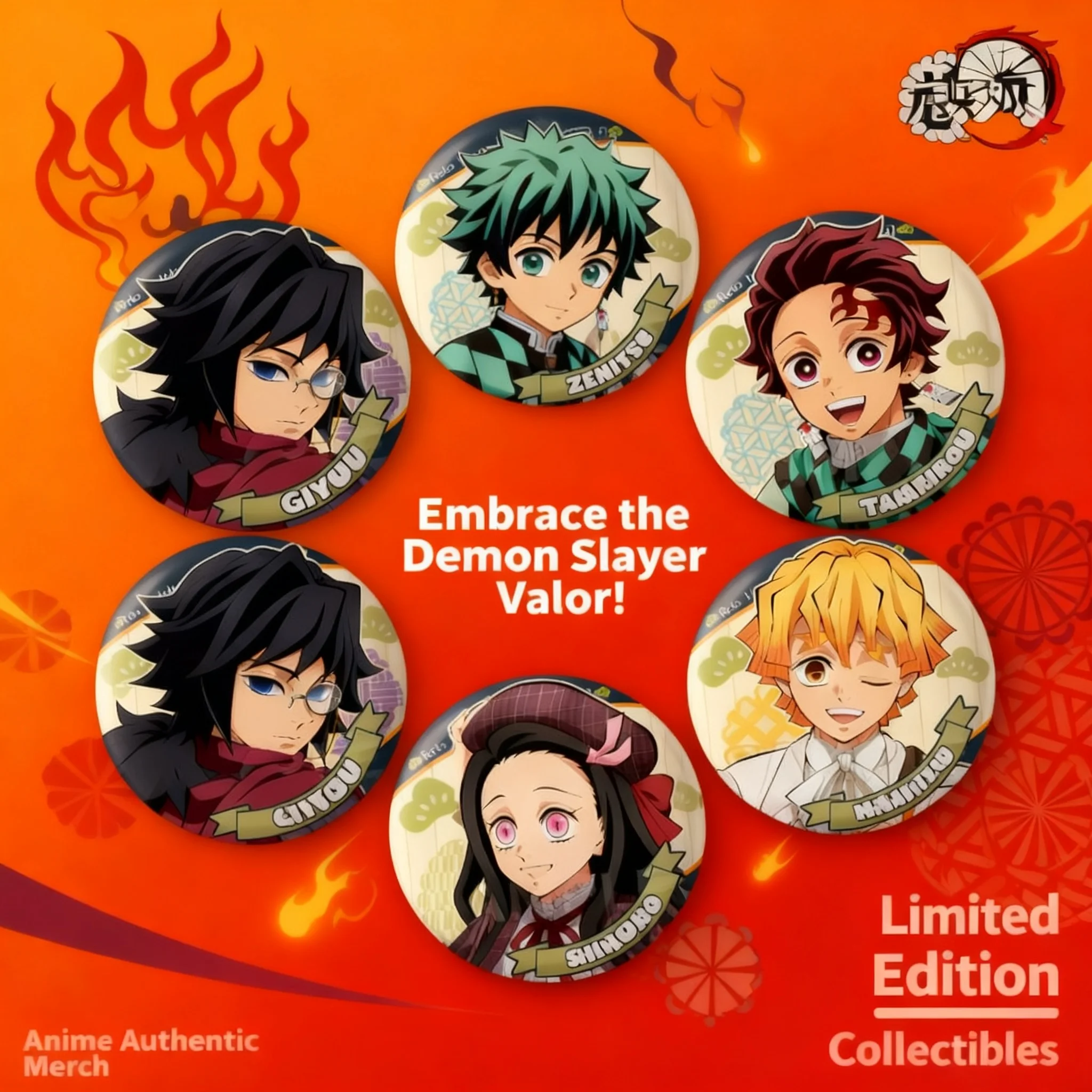 

Demon Slayer Anime Relo Collaboration Badge Pin 75mm Photo Card 6 5x9cm Instant Collectible Gift for Fans