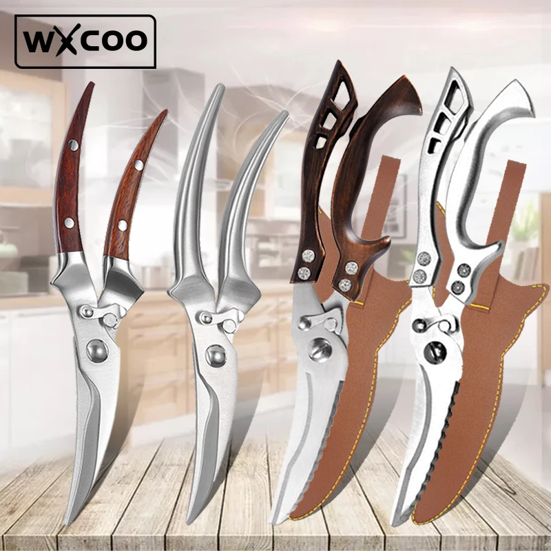 

Kitchen Food Scissors Stainless Steel Chicken Bone Kitchen Shears Vegetables Fish Meat Cutter Knife Cooking BBQ Scissors