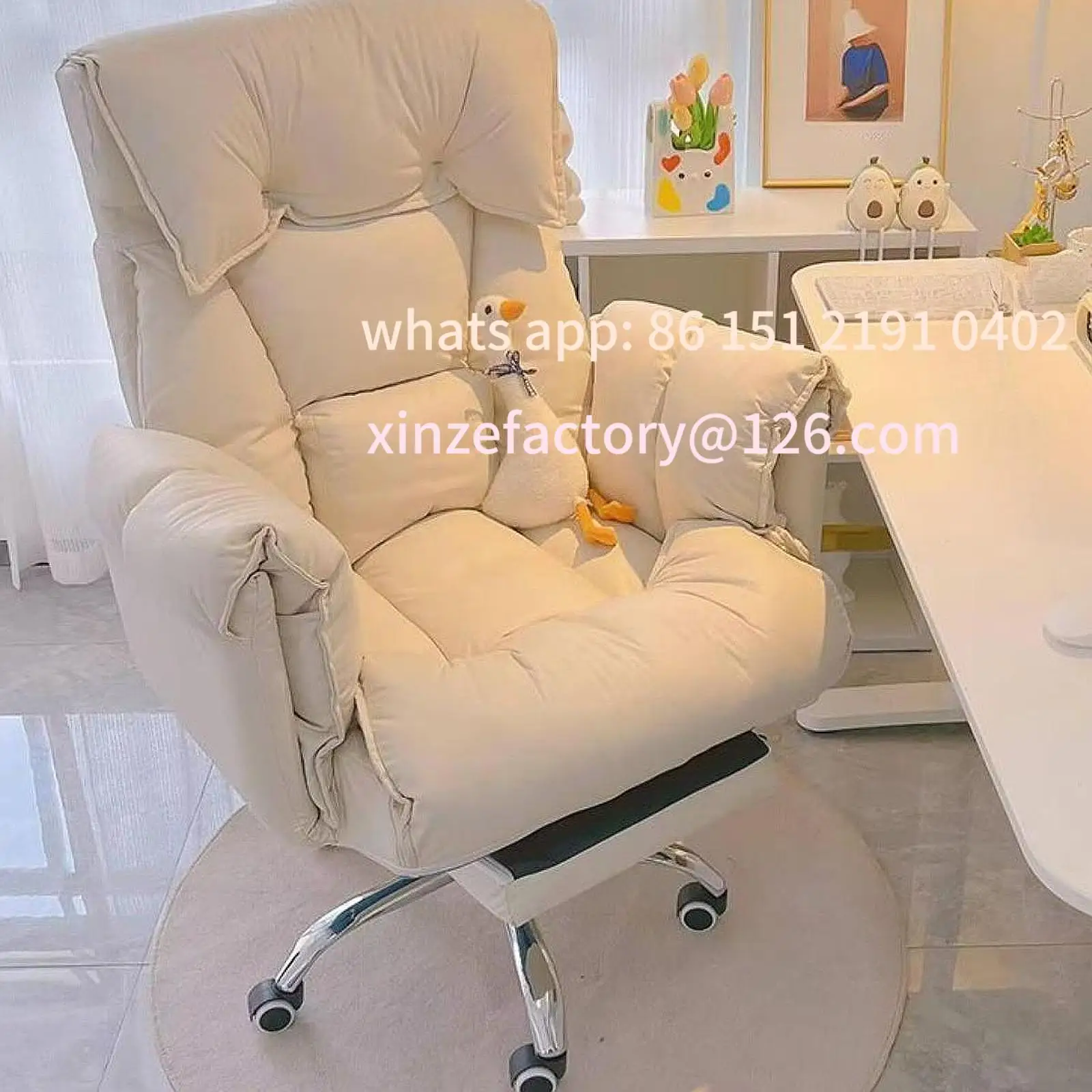 Customizable Computer Chair Rotatable Swivel Recliner Executive Gaming Chair Adjustable Lumbar Support Ergonomic for Bedroom Hom