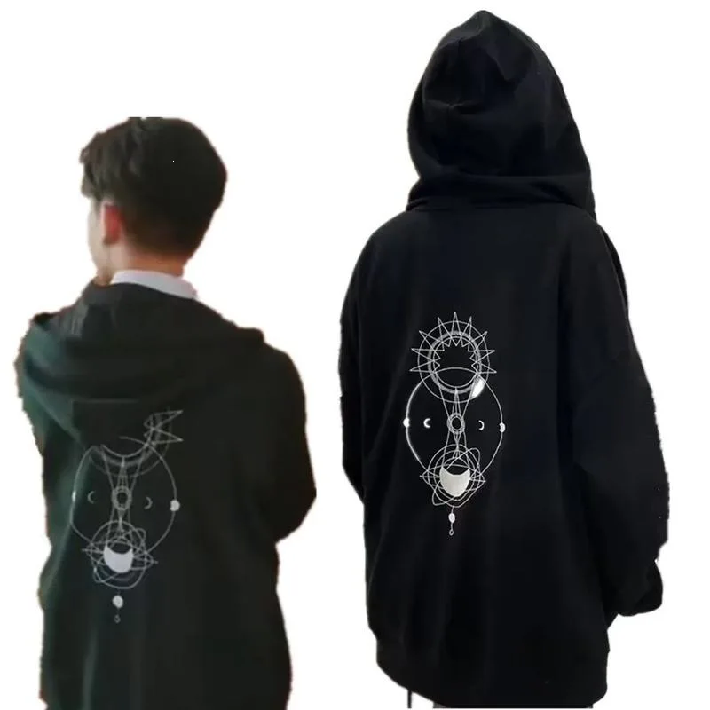 

T 37483 Eclipse Cosplay Hoodie Unisex Cross-Border Corset Design Astronomical Phenomenon Print Sweatshirt Comfortable Fit Spr...