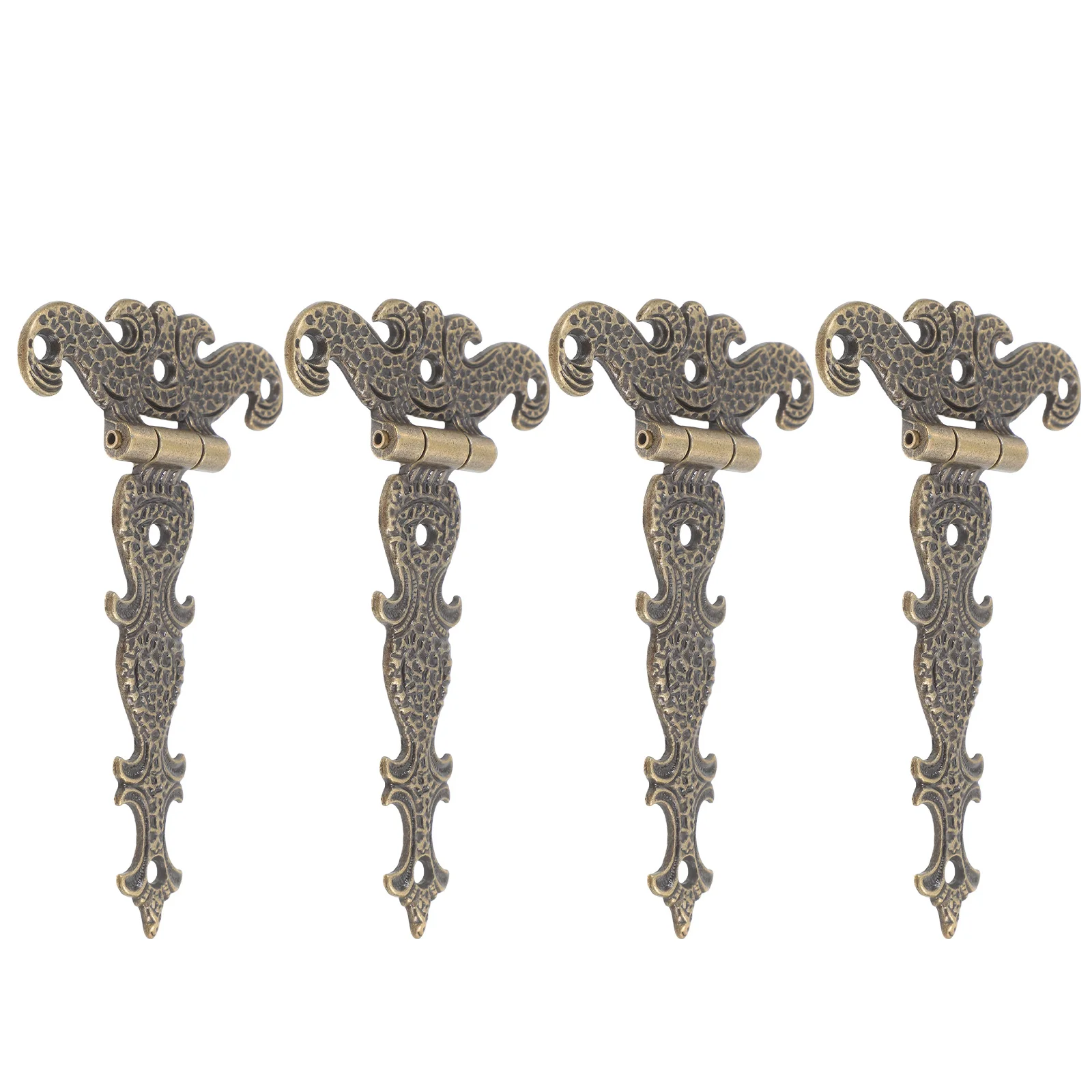 

4pcs Vintage Hinges Zinc Alloy Hammered Texture Rustproof For Jewelry Box Cabinet Furniture Toolbox Barn Door Trunk Hinges