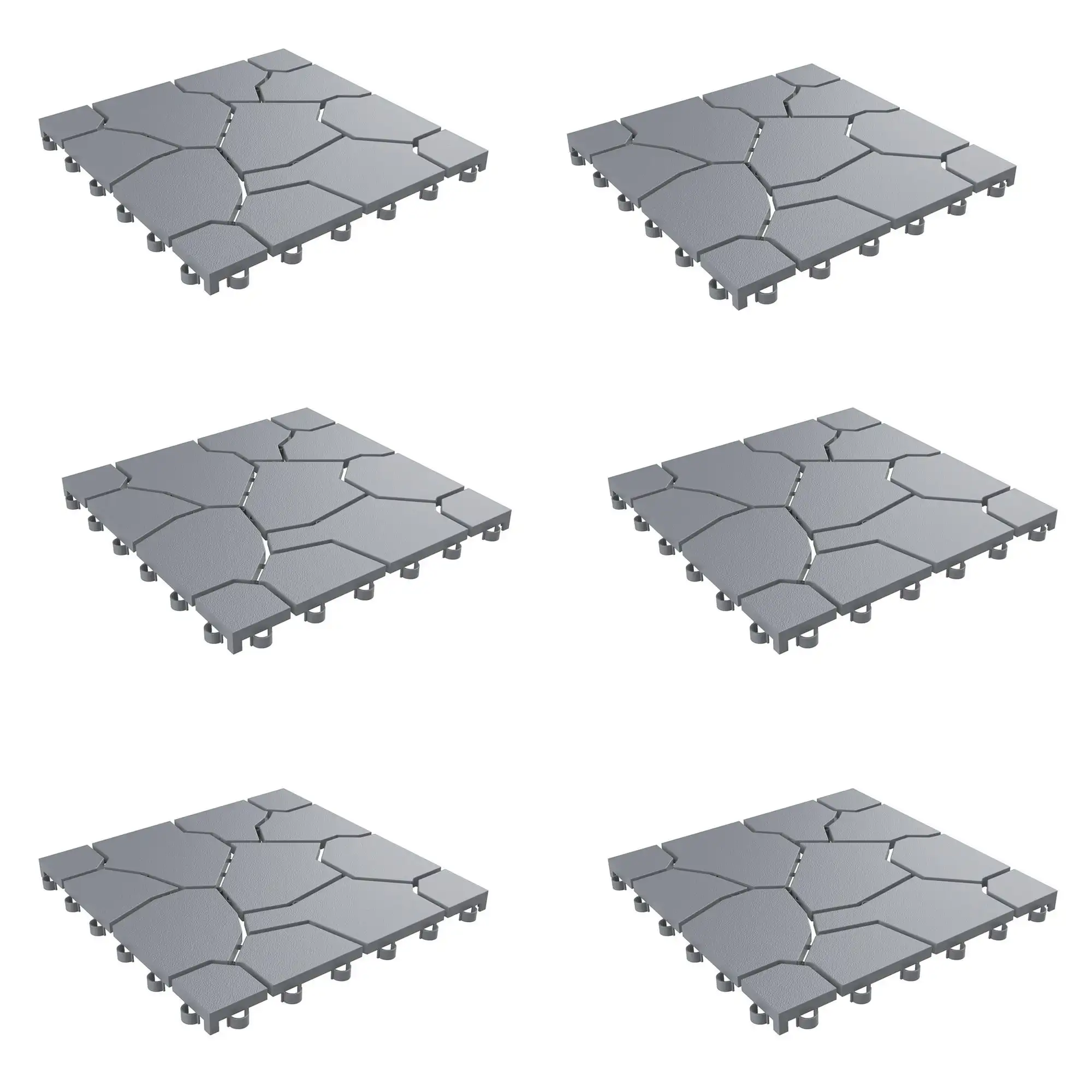 

Pure Garden 6-Pack of Interlocking Weather-Resistant Deck Tiles (Gray)