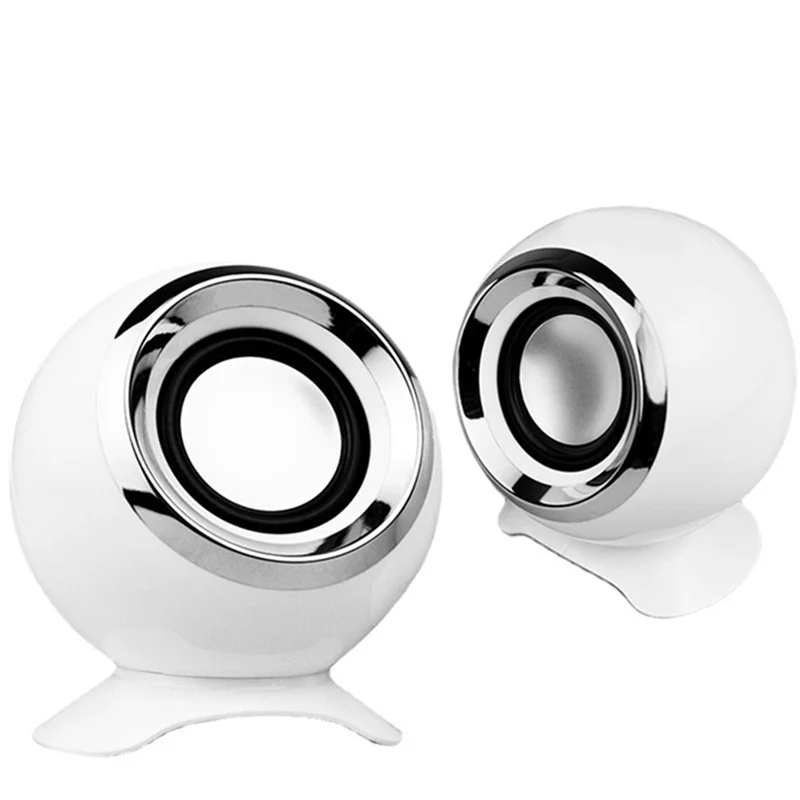 Computer Speakers for PC Laptop Speakers USB 3.5mm Wired Music Play HIFI Stereo with Microphone for TablePC Laptop,White DY