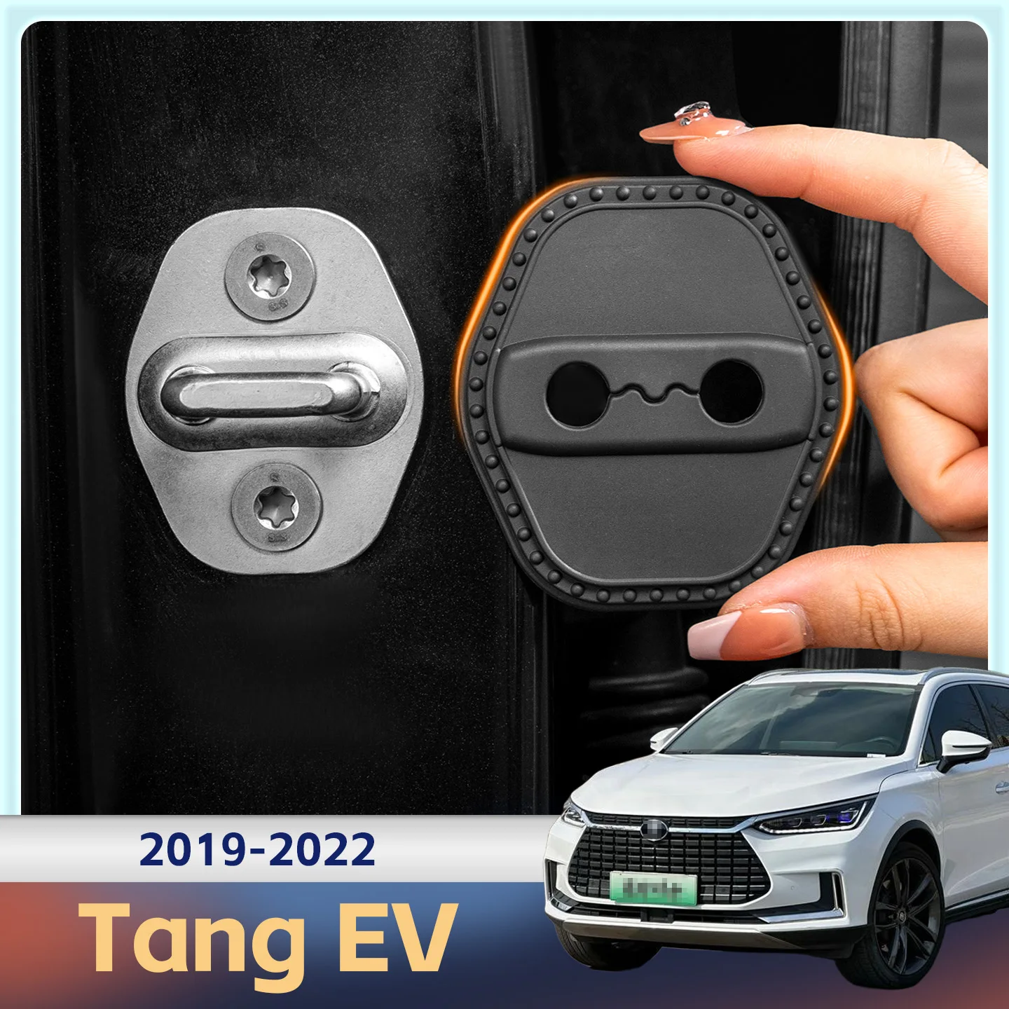 

2/4 шт. силиконовый чехол для дверного замка автомобиля, защитный декоративный чехол для BYD Tang EV 2019 2020 2021 2022