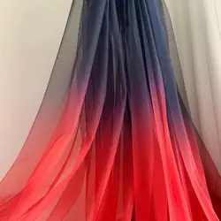 Ombre Sheer Black Red Gradient Rainbow Coloured Mesh Fabric See Through Netting Cloth for Dress Decor Craft, Sold By Meter